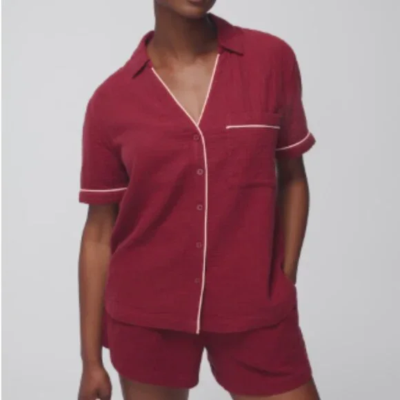 NWT Soma Cotton Gauze Short-Sleeve Pajama Set - Picture 2 of 12